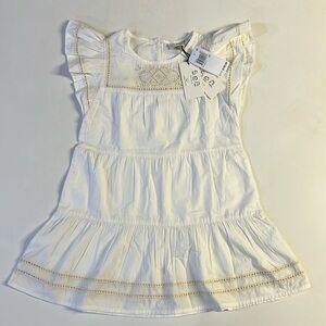 *NWT Sea NY Girls' Blaire Cotton Eyelet Flutter Sleeve Dress Big Kid 6Y